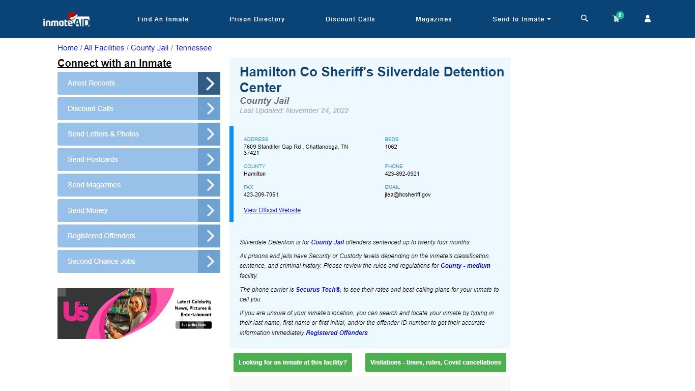 Hamilton Co Sheriff's Silverdale Detention Center - Inmate Search ...
